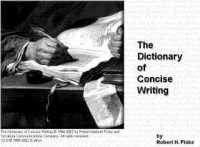 Screenshot of Dictionary of Concise Writing 2003